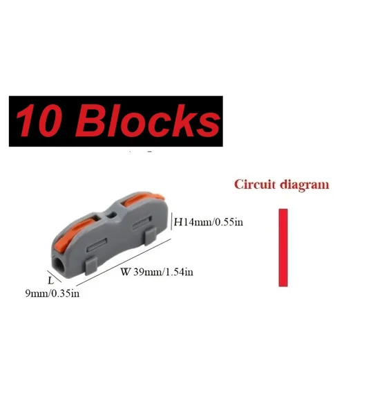~10x Wire Connector 1 Pin Splicing Terminal Blocks, Led Strip Lighting Electric Quick Connectors