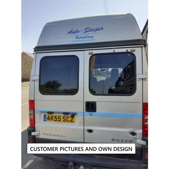 ~2x 4ft Length Design " E " Very Narrow 6cm Motorhome Camper Decal Stripe