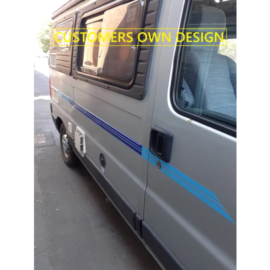 ~2x 4ft Length Design " E " Very Narrow 6cm Motorhome Camper Decal Stripe