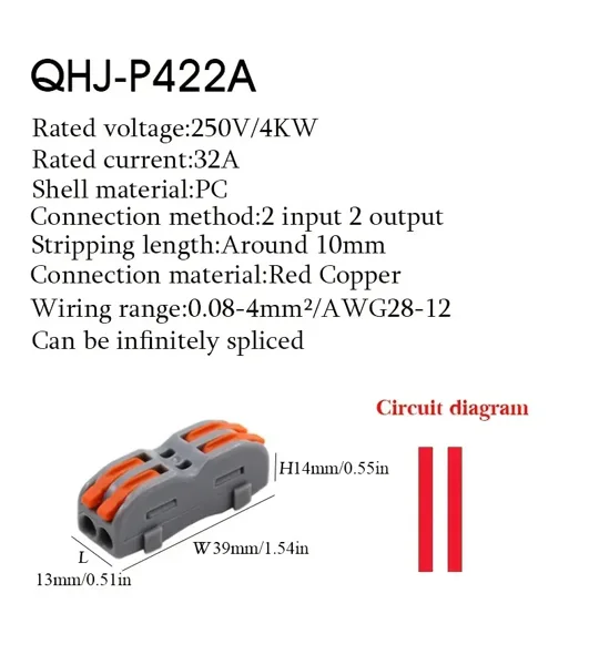 ~Set Of 6 Wire Connectors Pin Splicing Terminal Blocks, Led Strip Lighting Electric Quick Connectors