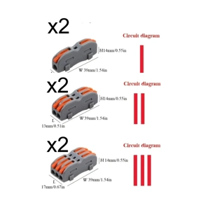 Set Of 6 Wire Connector 2 Pin Splicing Terminal Blocks, Led Strip Lighting Electric Quick Connectors