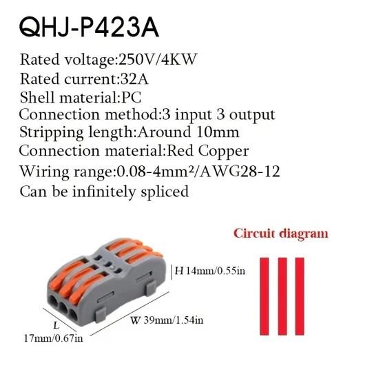 ~5x Wire Connector 3 Pin Splicing Terminal Blocks, Led Strip Lighting Electric Quick Connectors