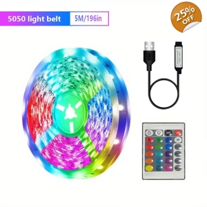 #5/10 mtr Strip Light RGB 5050 24 keys Remote Control Multiple Mode Switching