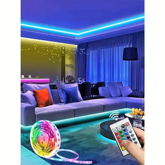 ~5/10 mtr Strip Light RGB 5050 24 keys Remote Control Multiple Mode Switching