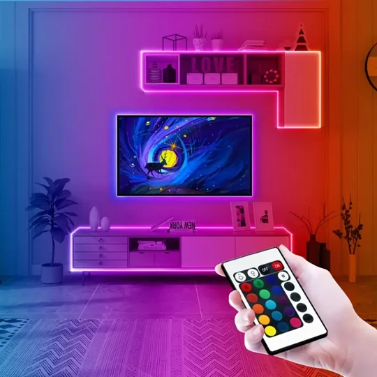~5/10 mtr Strip Light RGB 5050 24 keys Remote Control Multiple Mode Switching