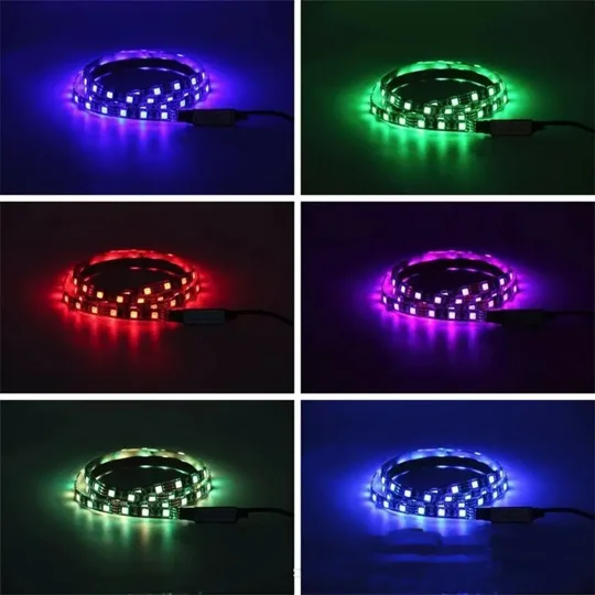 ~5/10 mtr Strip Light RGB 5050 24 keys Remote Control Multiple Mode Switching