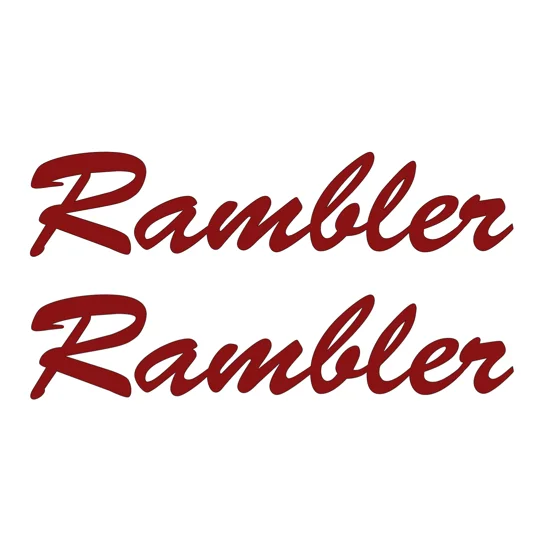 ~2 Rambler Vinyl Decals 228mm x 44mm in Script From The Auto Sleeper