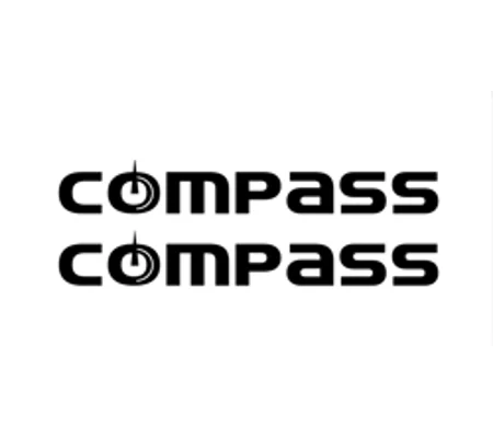 ~2 x 400mm Compass Decal Sticker, Choice Of Colors