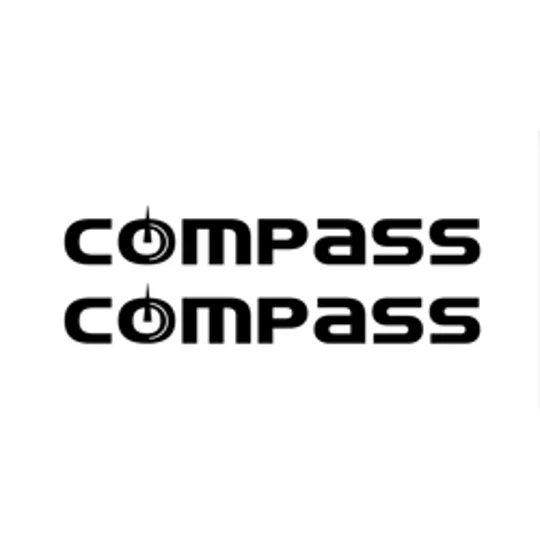 ~2 x 400mm Compass Decal Sticker, Choice Of Colors