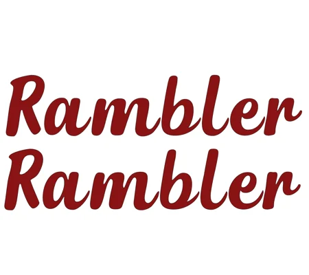 ~2 Rambler Vinyl Decals 228mm x 47mm in dephion From The Auto Sleeper