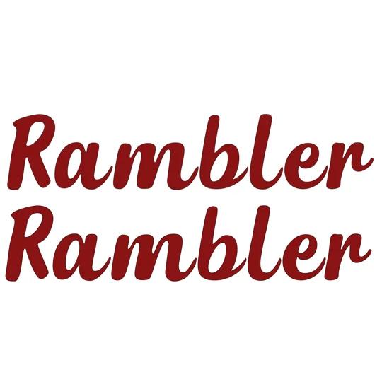 ~2 Rambler Vinyl Decals 228mm x 47mm in dephion From The Auto Sleeper