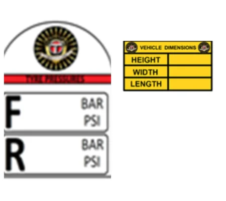 Van Dimension + Tyre Safety Stickers