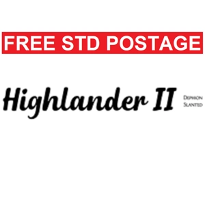 2 x Highlander 2 Decal In Dephion Slanted Font
