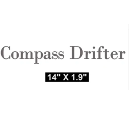 ~2 x COMPASS DRIFTER Vinyl Decal 14" x 1.9"