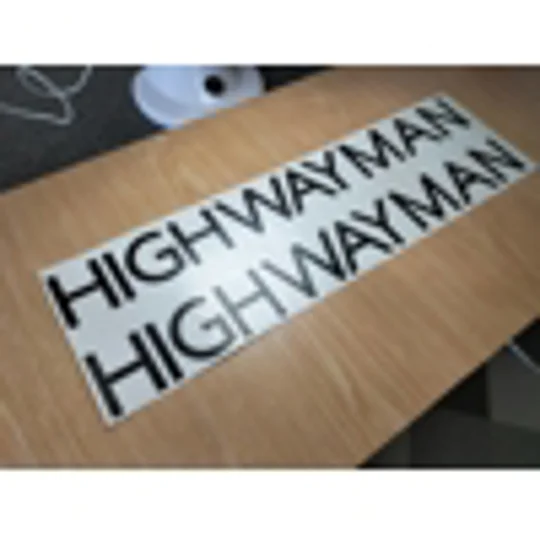 2 x Highwayman Text Only 435mm x 50mm