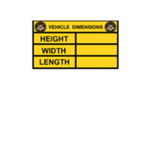 Van Dimension + Tyre Safety Stickers
