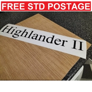 2 x Highlander 2 Decal In Mongolian Baiti Font