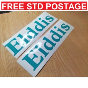 2 x LARGE Plain ELDDIS Decals 33cm x 8cm Many Colors