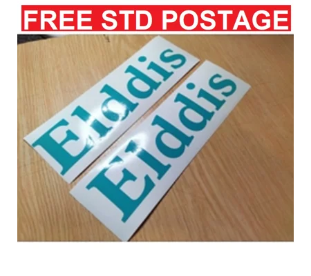 2 x LARGE Plain ELDDIS Decals 33cm x 8cm Many Colors