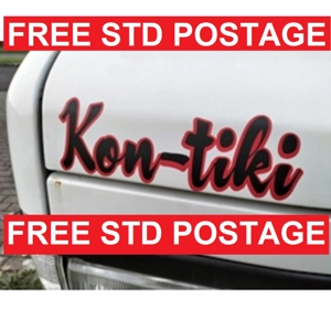 Large Black and Red Bonnet Kon-tiki Decal 24.5cm x 8cm (006)