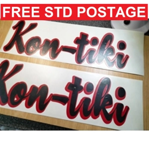 2 x Very Large Kon-tiki Decal, 53cm x 19cm (003)