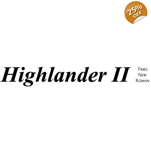 #2 x Highlander 2 Decal In Times New Roman Font