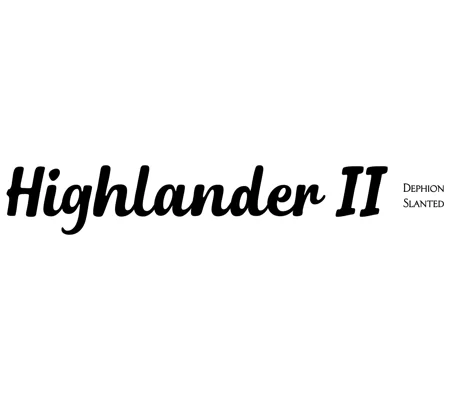 ~2 x Highlander 2 Decal In Dephion Slanted Font