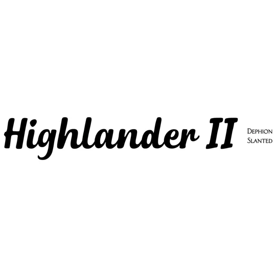~2 x Highlander 2 Decal In Dephion Slanted Font