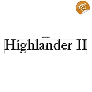 #2 x Highlander 2 Decal In Imprint MT Shadow Font