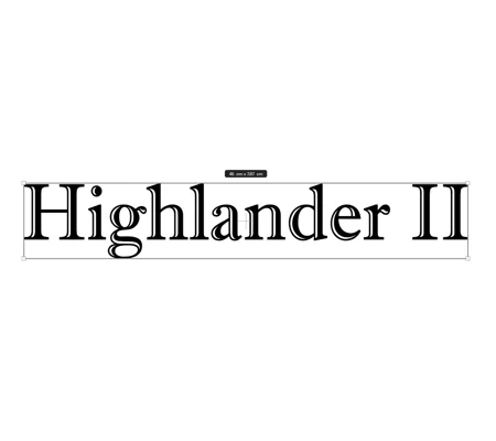 ~2 x Highlander 2 Decal In Imprint MT Shadow Font