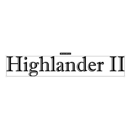~2 x Highlander 2 Decal In Imprint MT Shadow Font