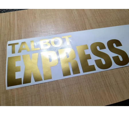 TALBOT EXPRESS Bonnet Vinyl Decal In Gold 250mm x 94mm
