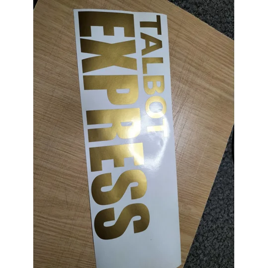 TALBOT EXPRESS Bonnet Vinyl Decal In Gold 250mm x 94mm