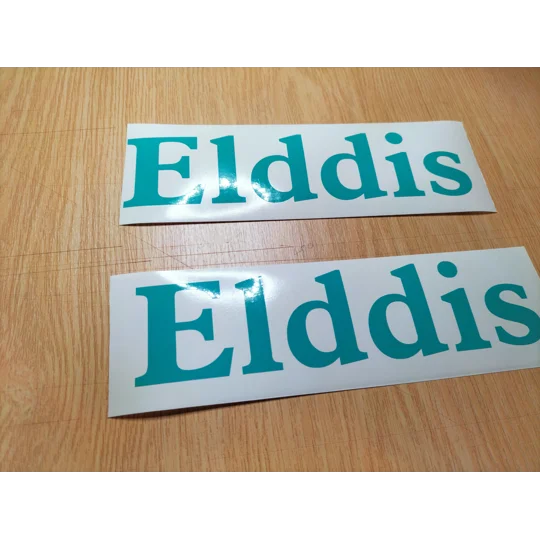 2 x LARGE Plain ELDDIS Decals 33cm x 8cm Many Colors