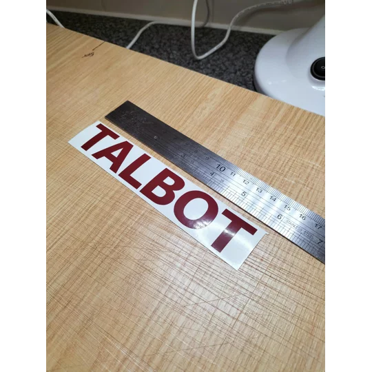 #2 x TALBOT Bonnet Vinyl Decal in Burgundy