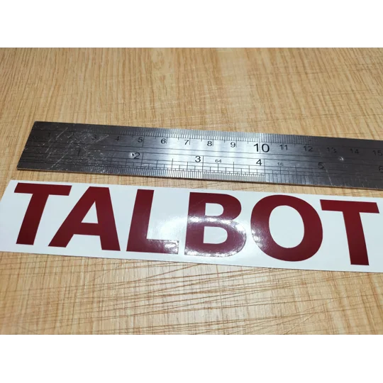 #2 x TALBOT Bonnet Vinyl Decal in Burgundy
