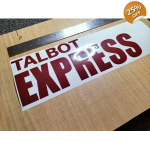 #Talbot Express Bonnet Vinyl Decal Sticker In Burgundy