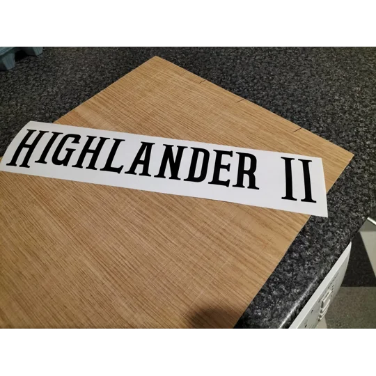 ~1 x Highlander 2 Decal In Cowboy Kicks Font