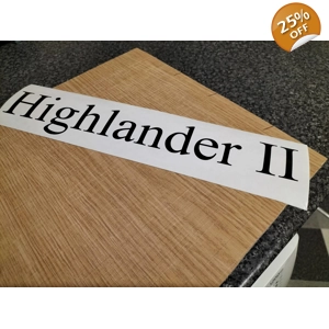#2 x Highlander 2 Decal In Mongolian Baiti Font