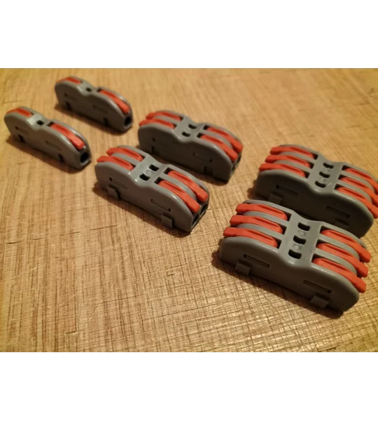~Set Of 6 Wire Connectors Pin Splicing Terminal Blocks, Led Strip Lighting Electric Quick Connectors