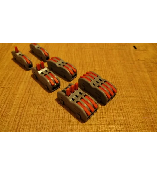~Set Of 6 Wire Connectors Pin Splicing Terminal Blocks, Led Strip Lighting Electric Quick Connectors