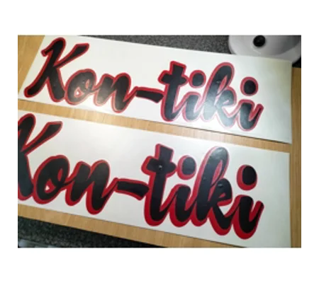 2 x Very Large Kon-tiki Decal, 53cm x 19cm (003)