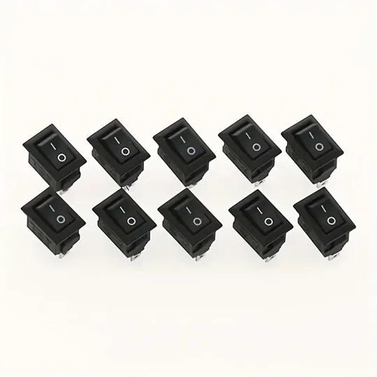 ~20 MINI 12V 10 BLACK & 10 RED Mini On/Off Rocker SPST 2 Pin Car Dash Boat 10 Red & 10 Black