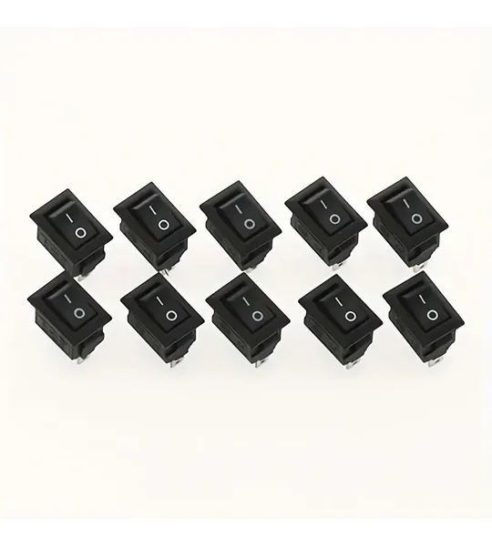 ~20 MINI 12V 10 BLACK & 10 RED Mini On/Off Rocker SPST 2 Pin Car Dash Boat 10 Red & 10 Black