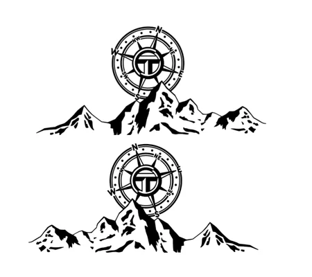 ~2 x Talbot Express 21" x 10" T Logo Decal, Sticker over a Mountain,