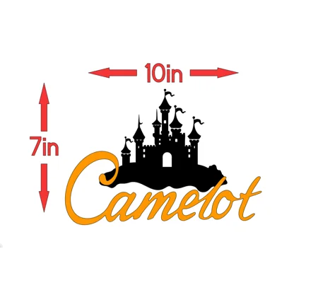 ~Camelot With Castle Decal Graphic 10in x 7in