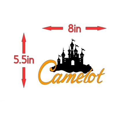 ~Camelot With Castle Decal Graphic 8in x 5.5in