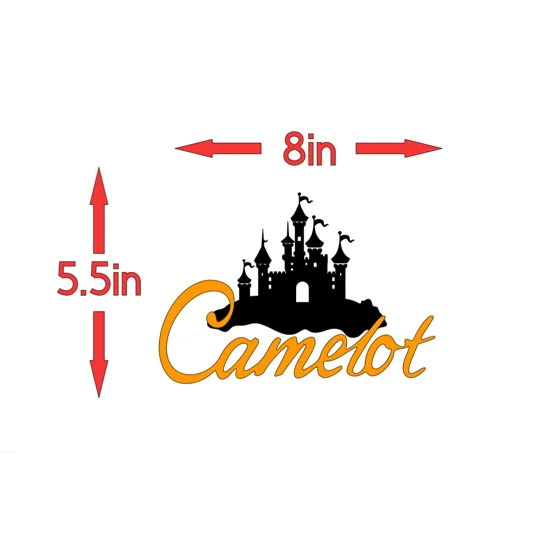 ~Camelot With Castle Decal Graphic 8in x 5.5in