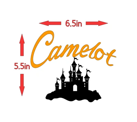 ~Camelot With Castle Decal Graphic 6.5in x 5.5in