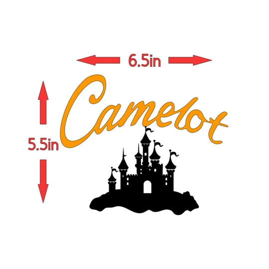 ~Camelot With Castle Decal Graphic 6.5in x 5.5in